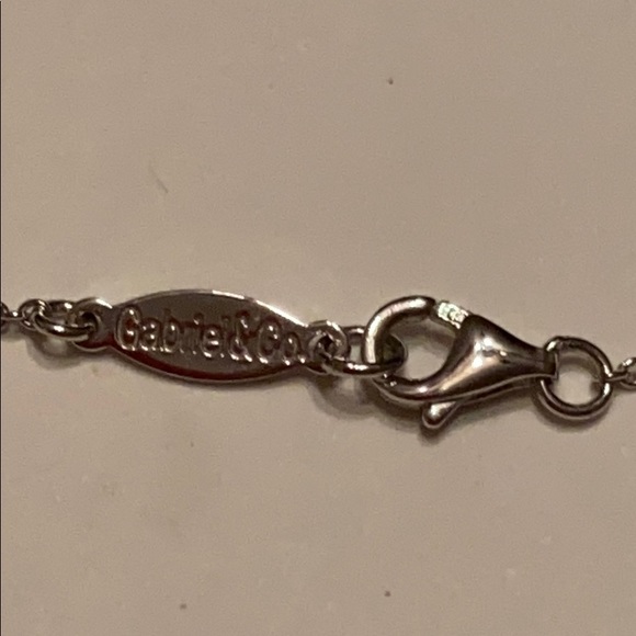 Gabriel & Co. Sapphire Curved Bar Necklace - Picture 5 of 5